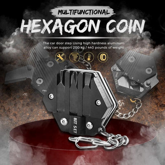 Multifunctional Hexagon Coin Pocket Knife Tool - Prime Tech 24/7
